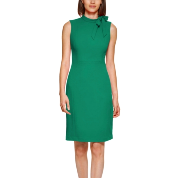Calvin Klein Dresses & Skirts - Calvin Klein Size 4 Green Sleeveless Bow Sheath Cocktail or Work Dress